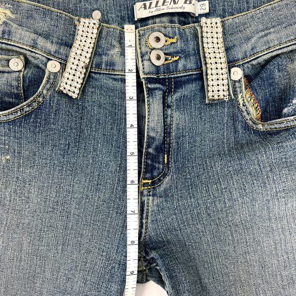 ALLEN B By Allen Schwartz Cropped Rhinestone Bling Jeans Size 29 - Picture 6 of 11